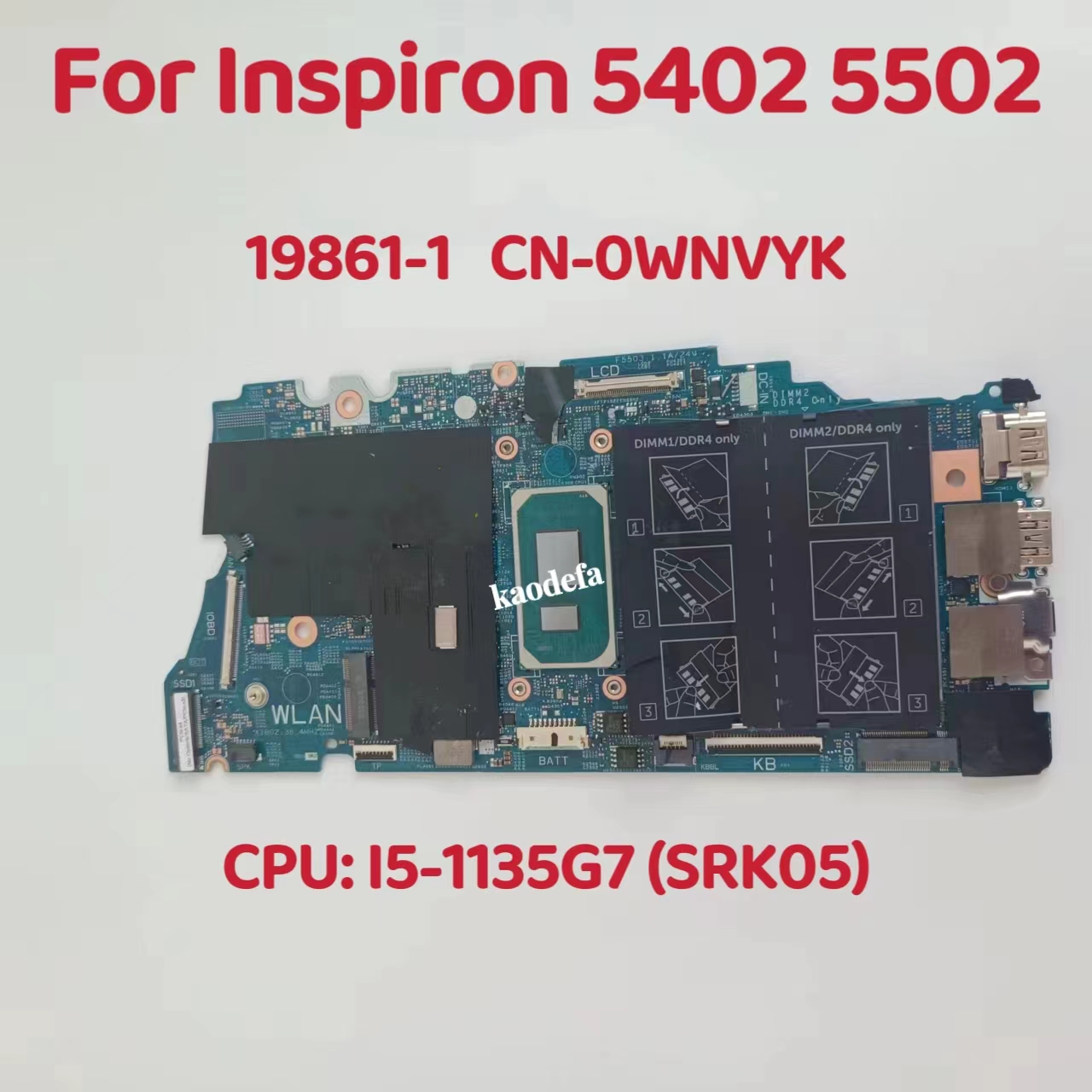 Intel Cpu Core I7 - 19861-1 Mainboard For Dell Inspiron 5402