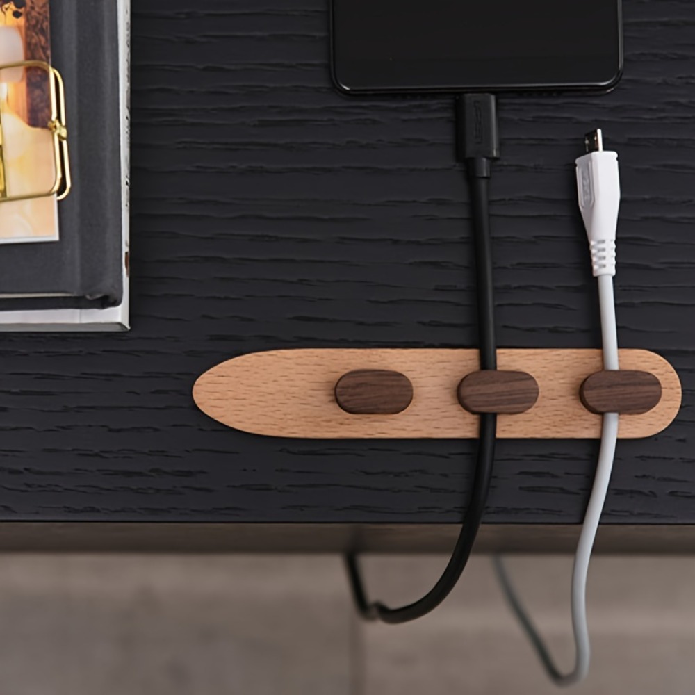 Wooden Cable Organizer Adhesiv - Desk Cable Clip review and price