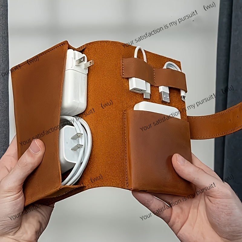1pc PU Leather Multi-Compartme - Tech Accessories Travel Case review and price