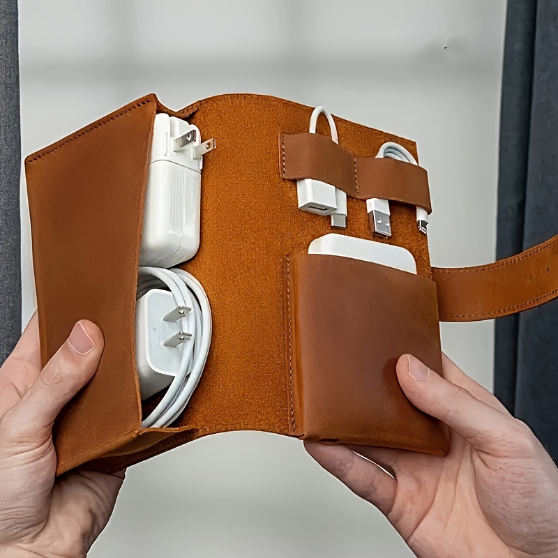 1pc PU Leather Multi-Compartme - Tech Accessories Travel Case review and price