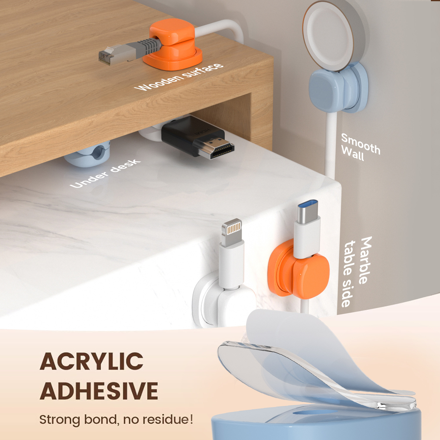 adhesive cable organizer Cable - Desk Cable Clip review and price