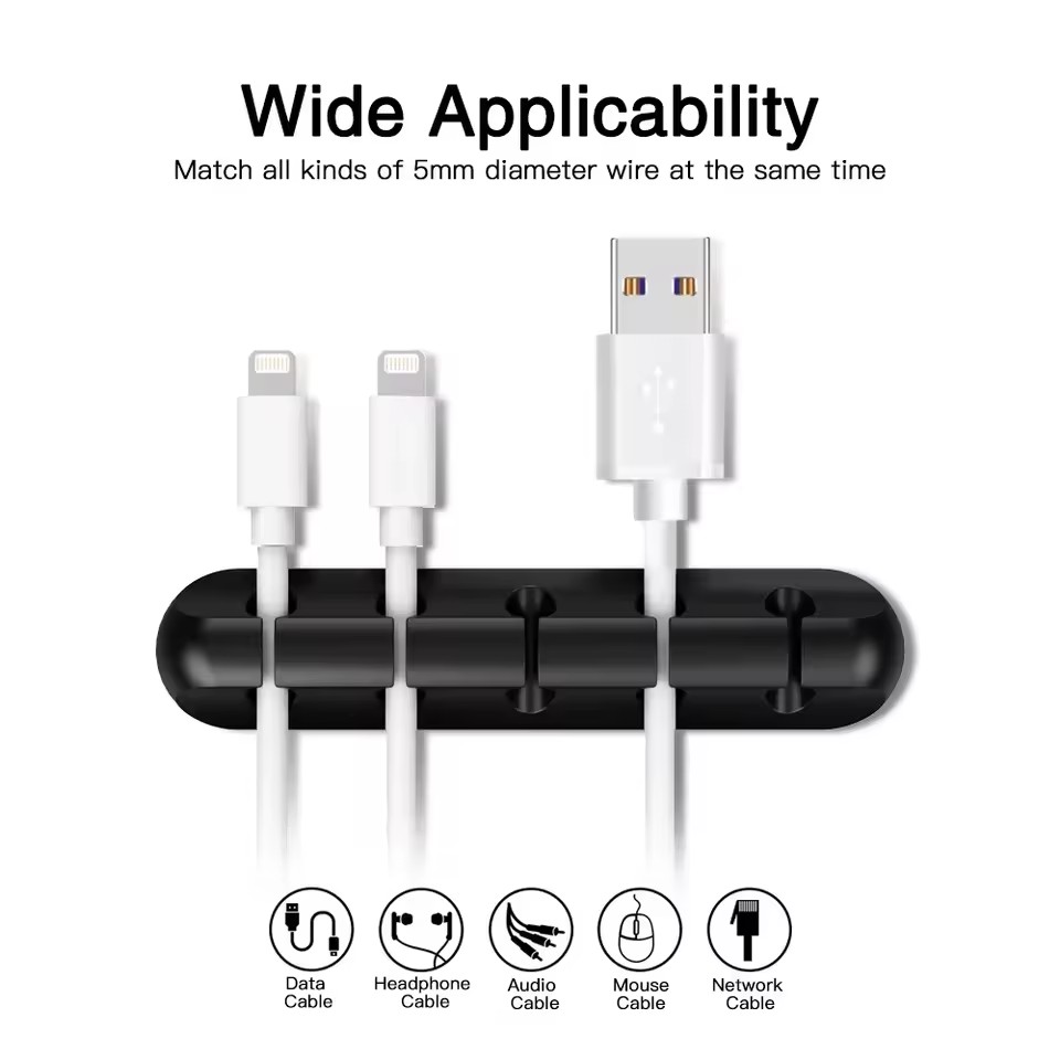 Silicone USB Cable Organizer U - Desk Cable Clip review and price