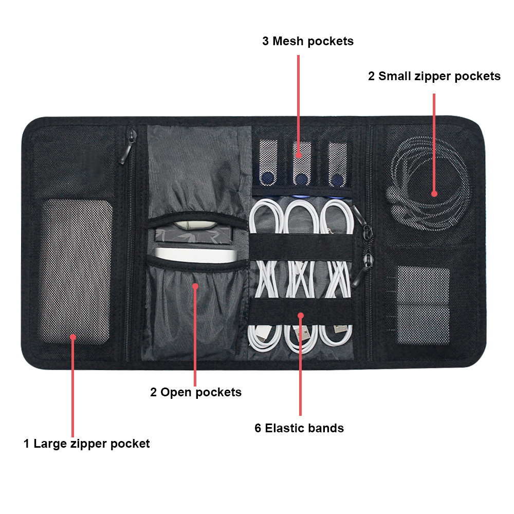 Tech Organizer Bag Cable Stora - Tech Accessories Travel Case review and price