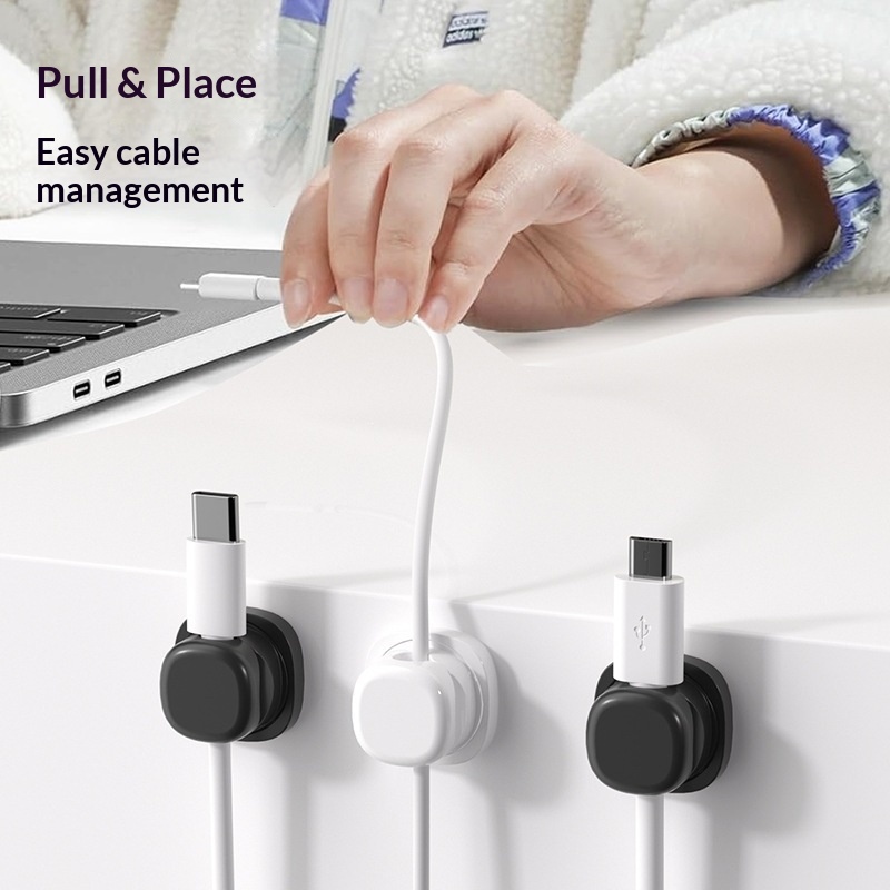 6Pcs Multi Color Rotatable Cab - Desk Cable Clip review and price