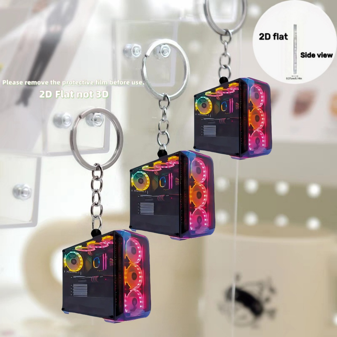 RGB Computer Host Pendant Keyc - Tech Keychain Accessories review and price