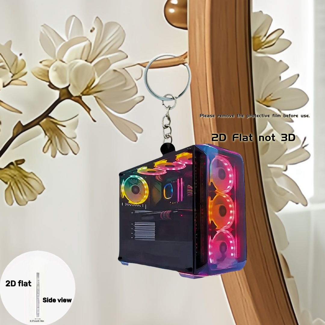 RGB Computer Host Pendant Keyc - Tech Keychain Accessories review and price